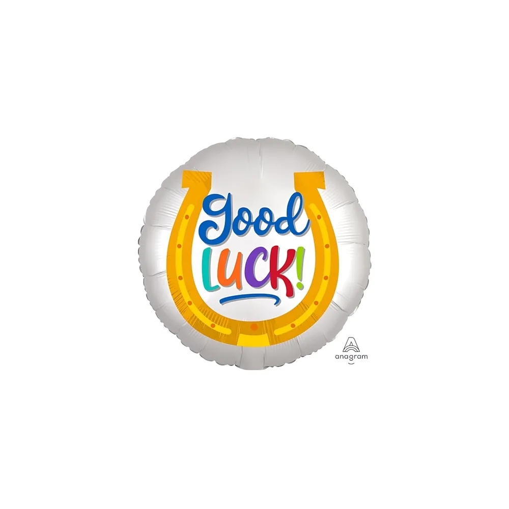 Palloncino Good Luck Ferro di Cavallo standard shape 17" (43cm) in mylar, 1pz.