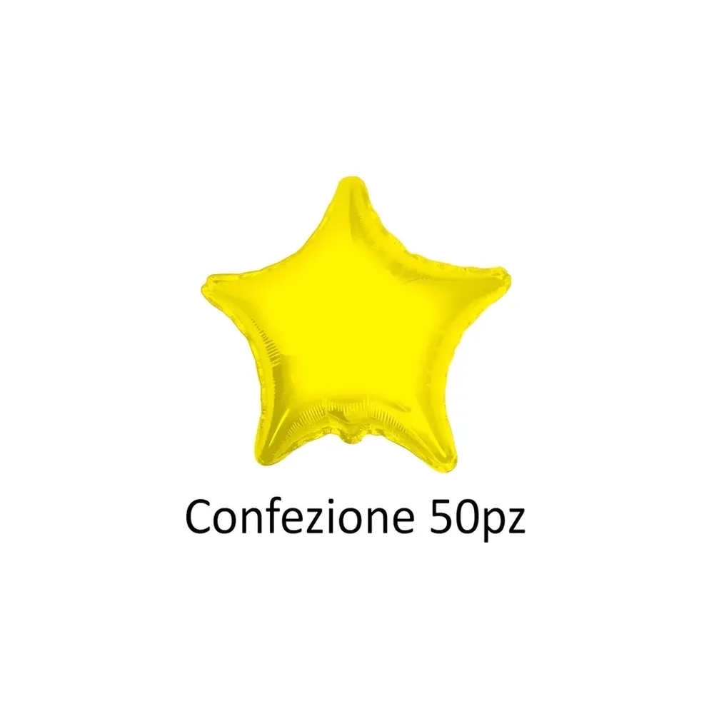 Palloncini Stella Giallo standard shape 18" (45cm) in mylar, 50pz.