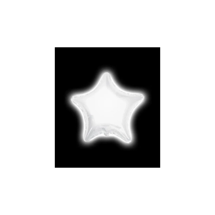 Palloncino Led Balloon Stella Bianco tondo standard shape 22" (55cm) in mylar, 1pz.