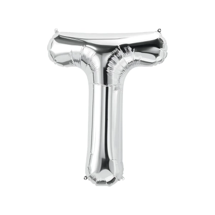 Palloncino Lettera T Argento super shape 40" (101cm) in mylar, 1pz.