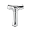 Palloncino Lettera T Argento super shape 40" (101cm) in mylar, 1pz.