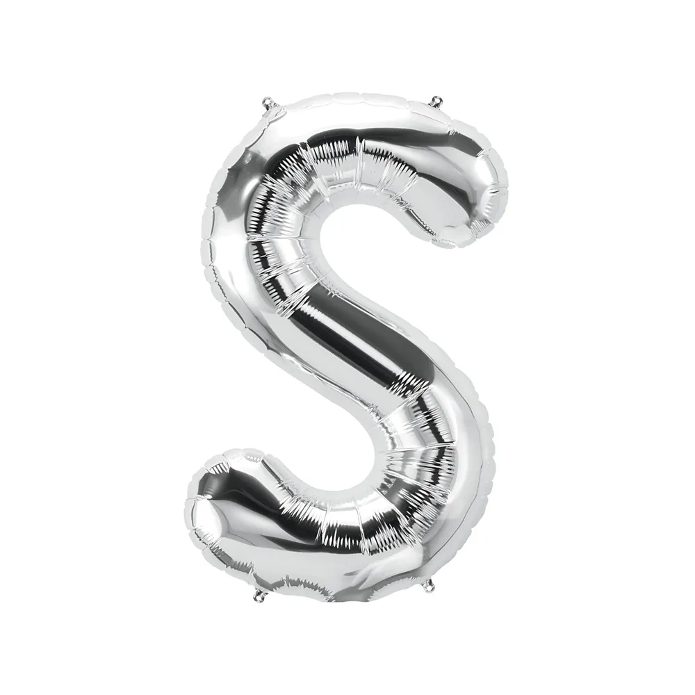 Palloncino Lettera S Argento super shape 40" (101cm) in mylar, 1pz.