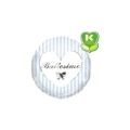 Palloncino celeste a Strisce Battesimo standard shape 18" (45cm) in mylar, 1pz.