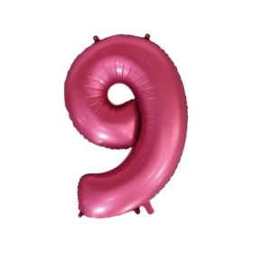 Palloncino numero 9 Satin velvet Melograno super shape 40" (101cm) in mylar, 1pz.