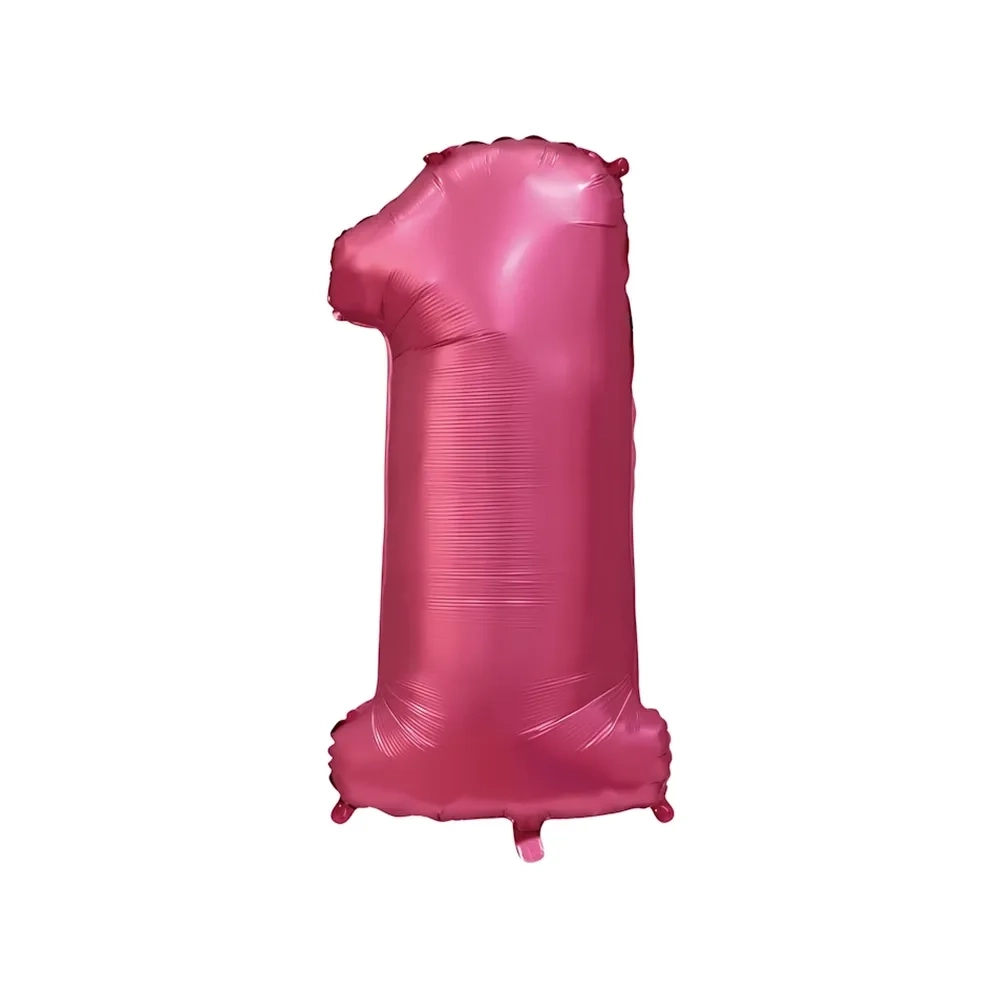 Palloncino numero 1 Satin velvet Melograno super shape 40" (101cm) in mylar, 1pz.