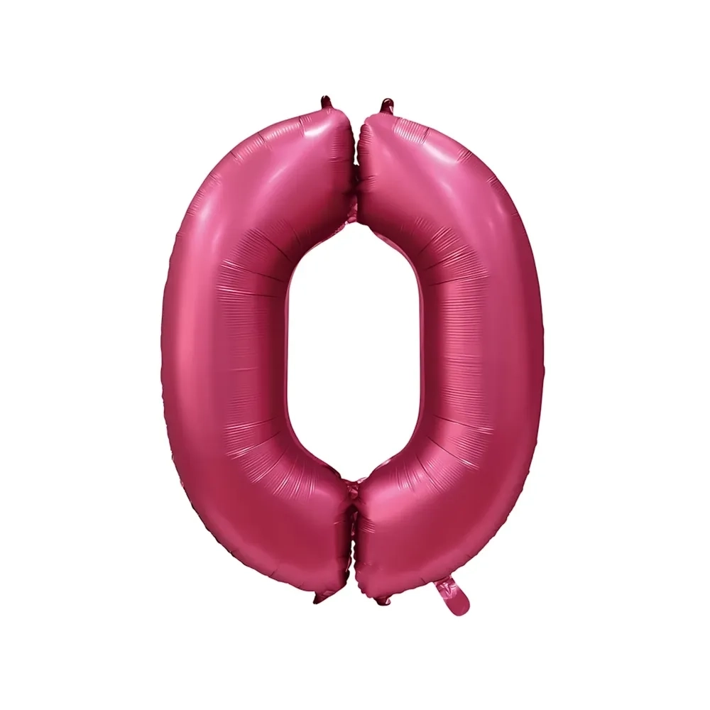 Palloncino numero 0 Satin velvet Melograno super shape 40" (101cm) in mylar, 1pz.