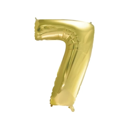 Palloncino numero 7 Champagne con valvola super shape 40" (101cm) in mylar, 1pz.