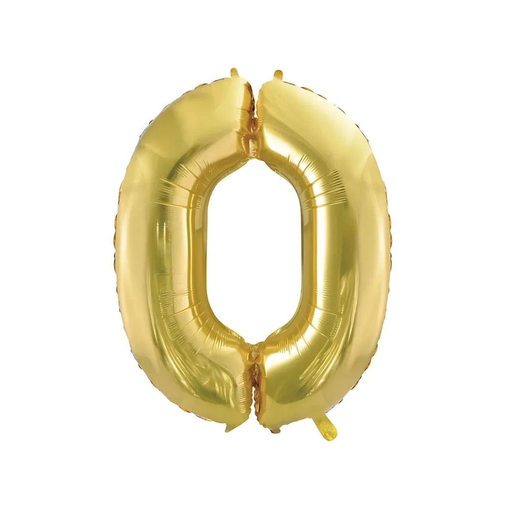 Palloncino numero 0 Champagne con valvola super shape 40" (101cm) in mylar, 1pz.