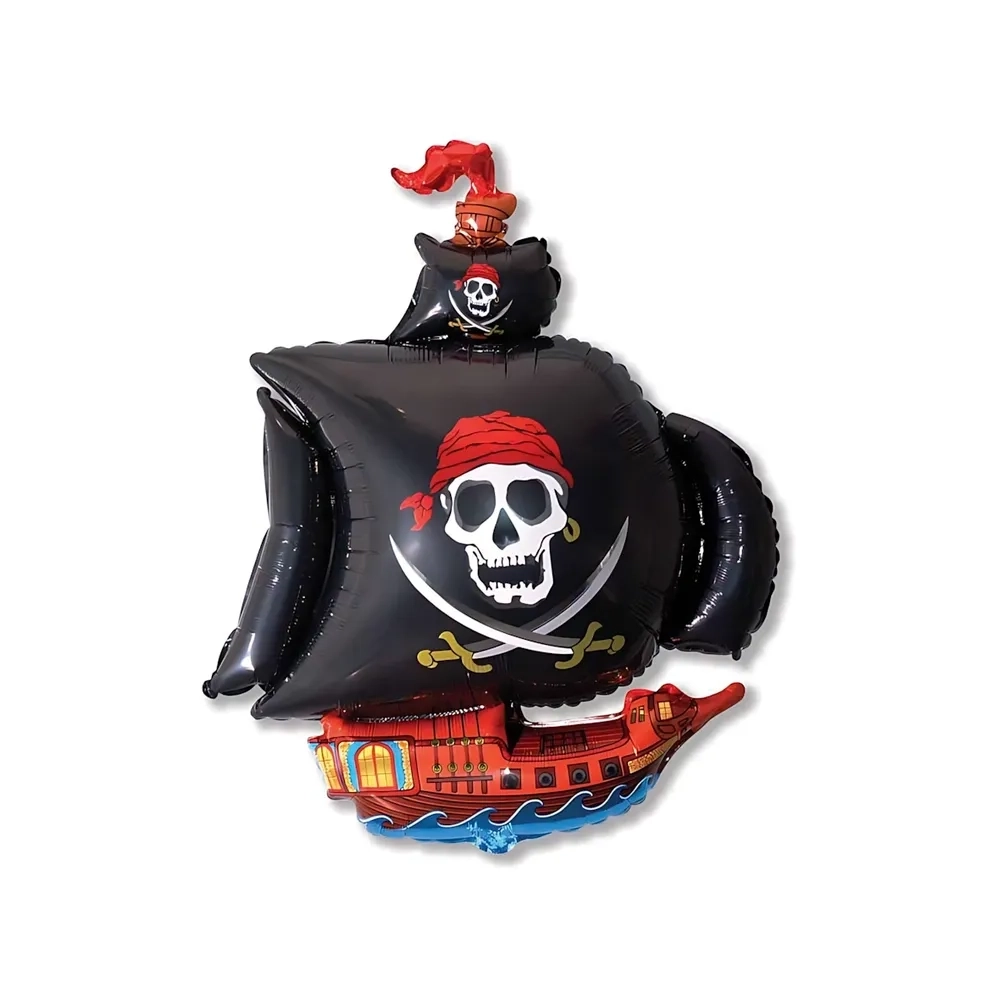 Palloncino Nave dei Pirati Nera mega shape 41" (104cm) in mylar, 1pz.