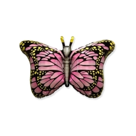 Palloncino Farfalla Fucsia super shape 38" (96cm) in mylar, 1pz.