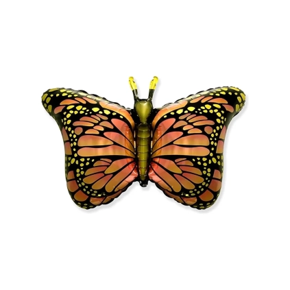 Palloncino Farfalla arancione super shape 38" (96cm) in mylar, 1pz.