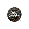 Palloncino Feliz Cumpleanos Stelle Filanti standard shape 18" (45cm) in mylar, 1pz.