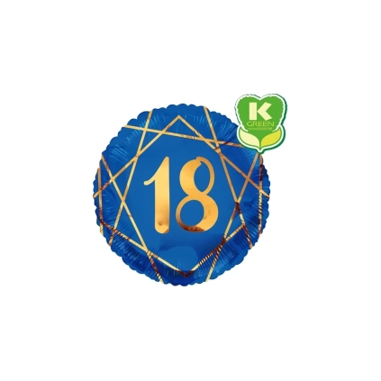 Palloncino numero 18 Geoide Blu Navy standard shape 18" (45cm) in mylar, 1pz.