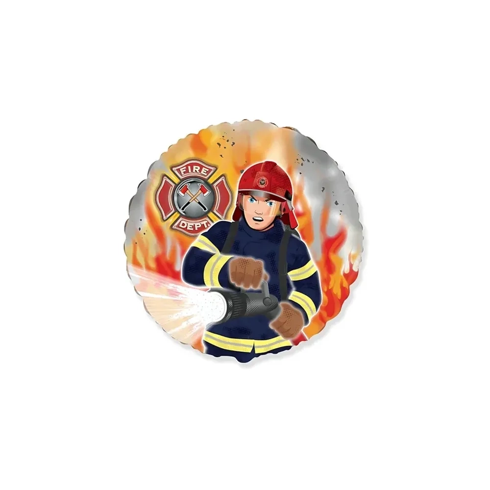 Palloncino Vigile del Fuoco standard shape 18" (45cm) in mylar, 1pz.