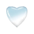Palloncino cuore Celeste Baby Sfumato super shape 32" (81cm) in mylar, 1pz.