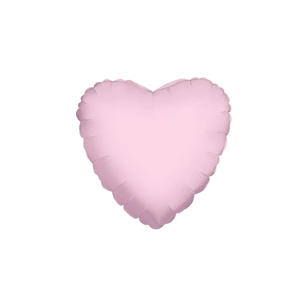 Palloncino Cuore Rosa Chiaro standard shape 18" (45cm) in mylar, 1pz.