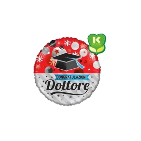Palloncino Congratulazioni Dottore con Tocco standard shape 18" (45cm) in mylar, 1pz.