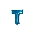 Palloncino Lettera T Blu mini shape 14" (35cm) in mylar, 1pz.