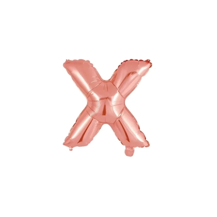 Palloncino Lettera X Rosa Gold mini shape 14" (35cm) in mylar, 1pz.