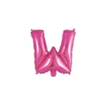 Palloncino Lettera W fucsia mini shape 14" (35cm) in mylar, 1pz.