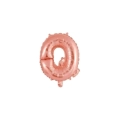 Palloncino Lettera Q Rosa Gold mini shape 14" (35cm) in mylar, 1pz.