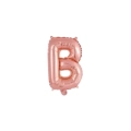 Palloncino Lettera B Rosa Gold mini shape 14" (35cm) in mylar, 1pz.