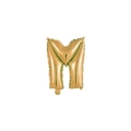 Palloncino Lettera M Oro mini shape 14" (35cm) in mylar, 1pz.
