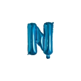 Palloncino Lettera N Blu mini shape 14" (35cm) in mylar, 1pz.