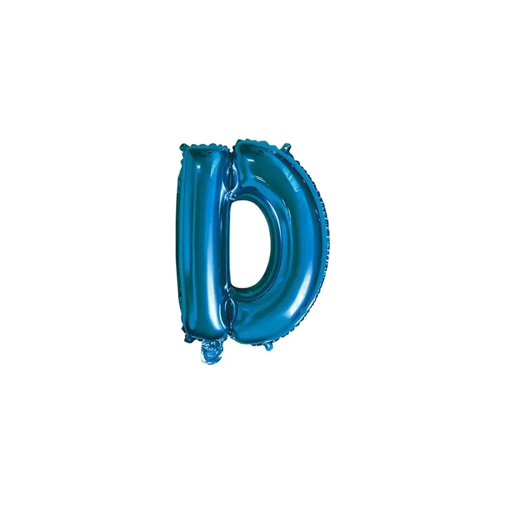 Palloncino Lettera D Blu mini shape 14" (35cm) in mylar, 1pz.