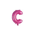 Palloncino Lettera C fucsia mini shape 14" (35cm) in mylar, 1pz.