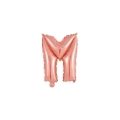 Palloncino Lettera M Rosa Gold mini shape 14" (35cm) in mylar, 1pz.