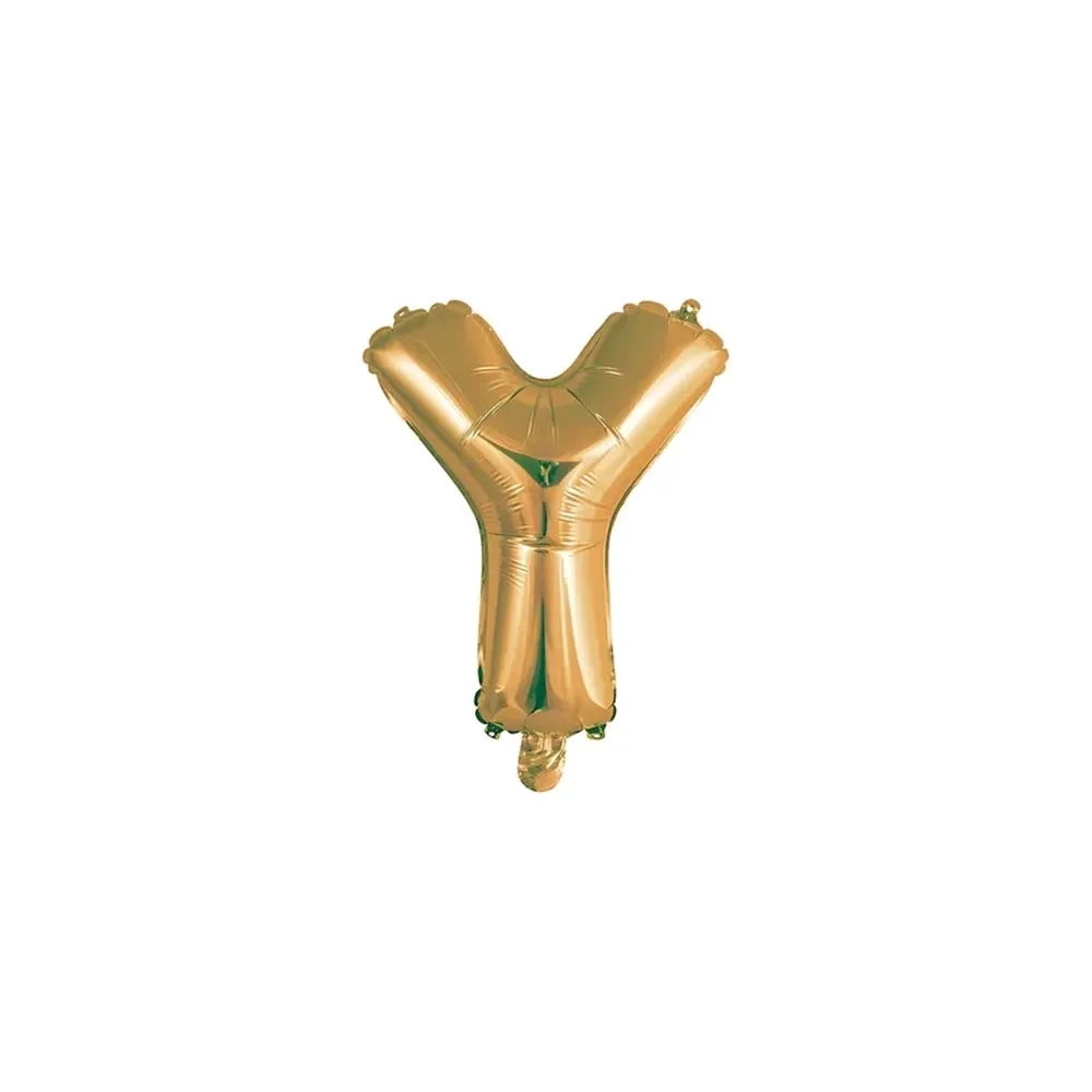 Palloncino Lettera Y Oro mini shape 14" (35cm) in mylar, 1pz.