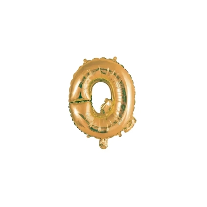 Palloncino Lettera Q Oro mini shape 14" (35cm) in mylar, 1pz.
