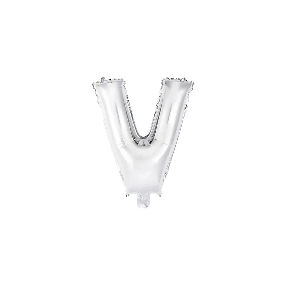 Palloncino Lettera V Argento mini shape 14" (35cm) in mylar, 1pz.