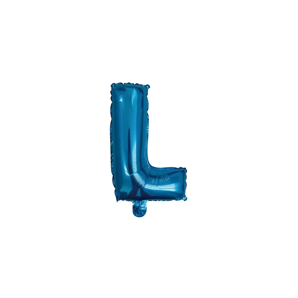 Palloncino Lettera L Blu mini shape 14" (35cm) in mylar, 1pz.
