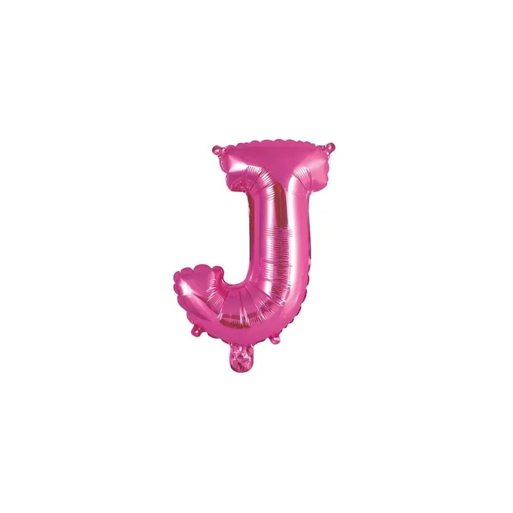 Palloncino Lettera J fucsia mini shape 14" (35cm) in mylar, 1pz.