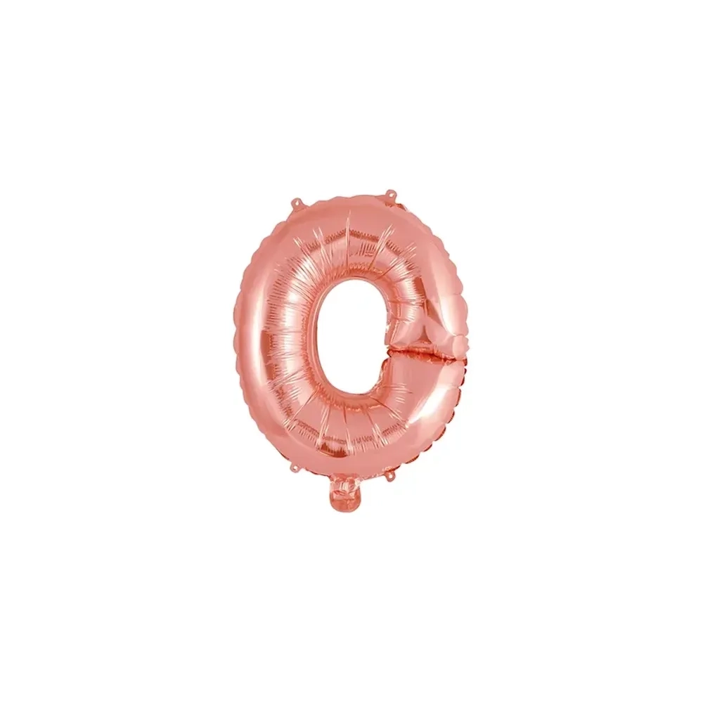 Palloncino Lettera O Rosa Gold mini shape 14" (35cm) in mylar, 1pz.
