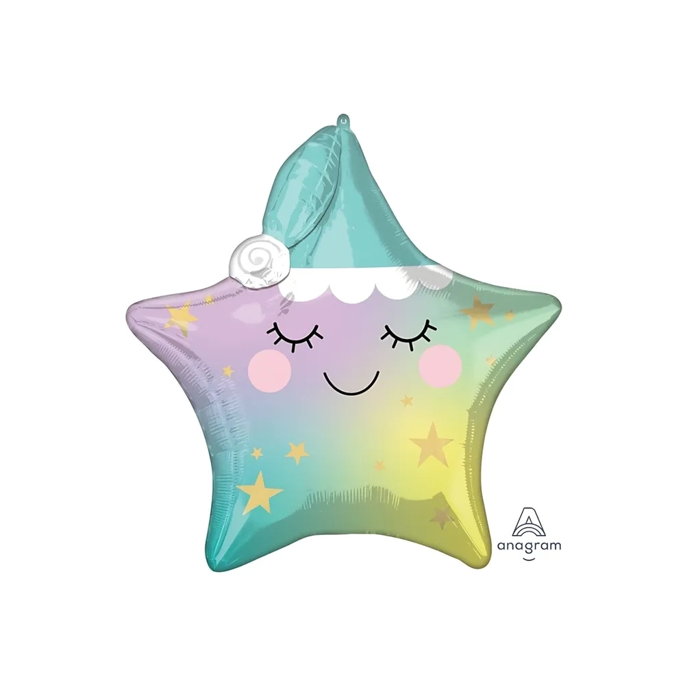 Palloncino Stella Che Dorme super shape 35" (88cm) in mylar, 1pz.