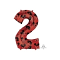 Palloncino numero 2 Rosso con Topolino - Mickey Forever super shape 34" (86cm) in mylar, 1pz.