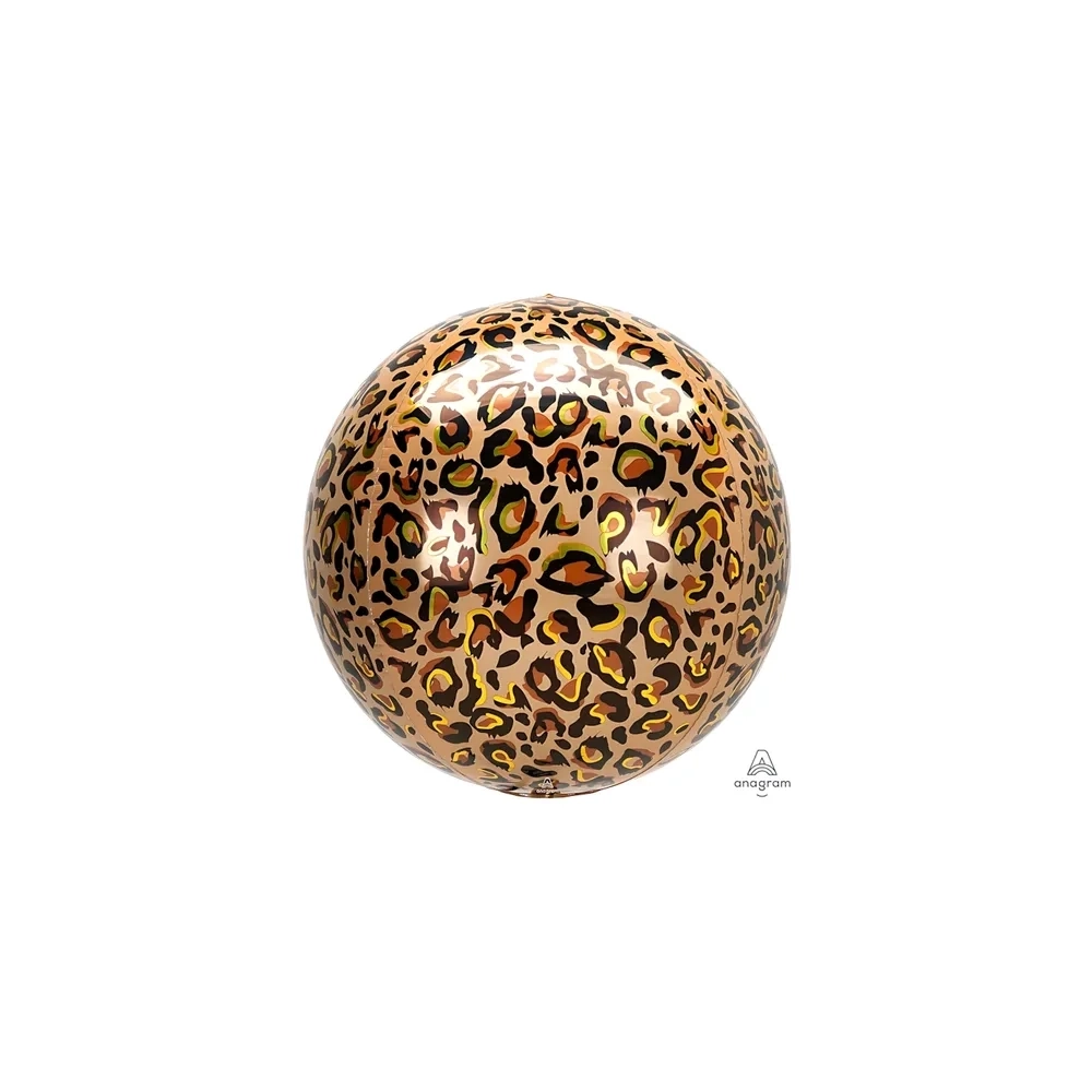 Palloncino Sferico Leopardato orbz 16" (40cm) in mylar, 1pz.