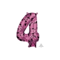 Palloncino numero 4 Rosa Minnie Forever super shape 26" (66cm) in mylar, 1pz.
