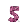 Palloncino numero 5 Rosa Minnie Forever super shape 26" (66cm) in mylar, 1pz.