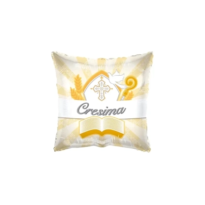 Palloncino quadrato La mia Cresima standard shape 18" (45cm) in mylar, 1pz.