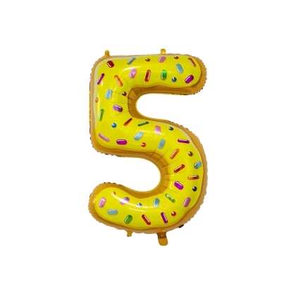 Palloncino numero 5 Candy super shape 34" (86cm) in mylar, 1pz.