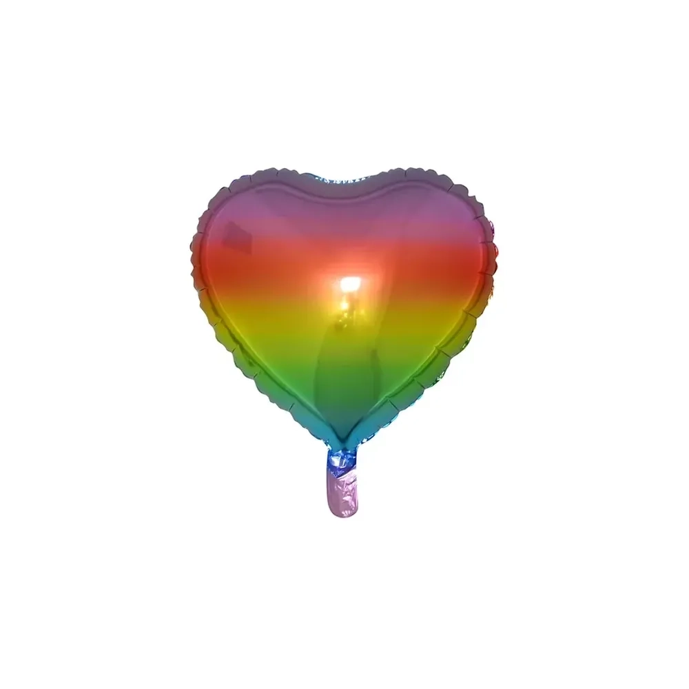 Palloncino Cuore Arcobaleno standard shape 18" (45cm) in mylar, 1pz.