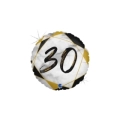 Palloncino numero 30 Marmorizzato Nero standard shape 18" (45cm) in mylar, 1pz.