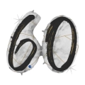 Palloncino numero 60 Marmorizzato Nero mega shape 43" (109cm) in mylar, 1pz.