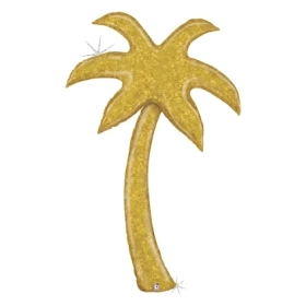 Palloncino Palma Glitter Oro mega shape 60" (152cm) in mylar, 1pz.