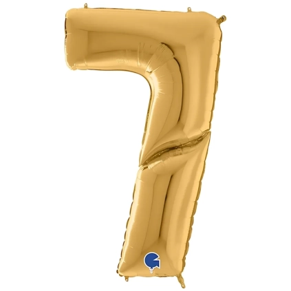 Palloncino numero 7 Oro mega shape 64" (162cm) in mylar, 1pz.