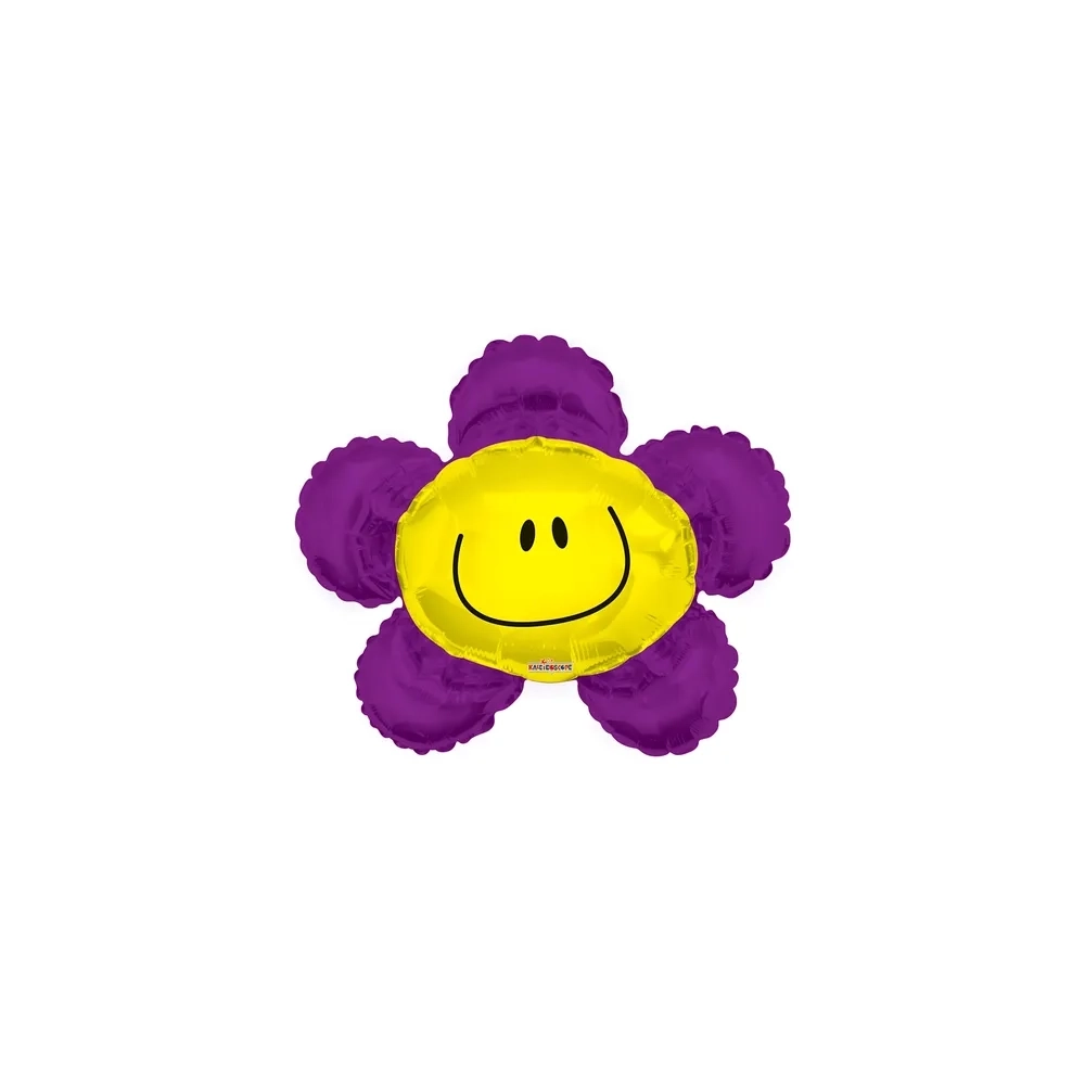 Palloncini Fiore Smile mini shape 14" (35cm) in mylar, 5pz.